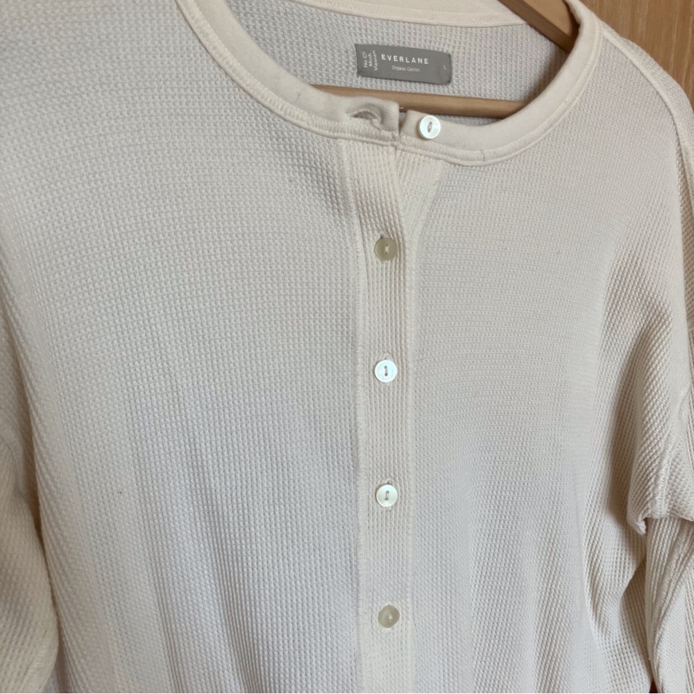 Everlane cream waffle knit top! - Picture 2 of 5